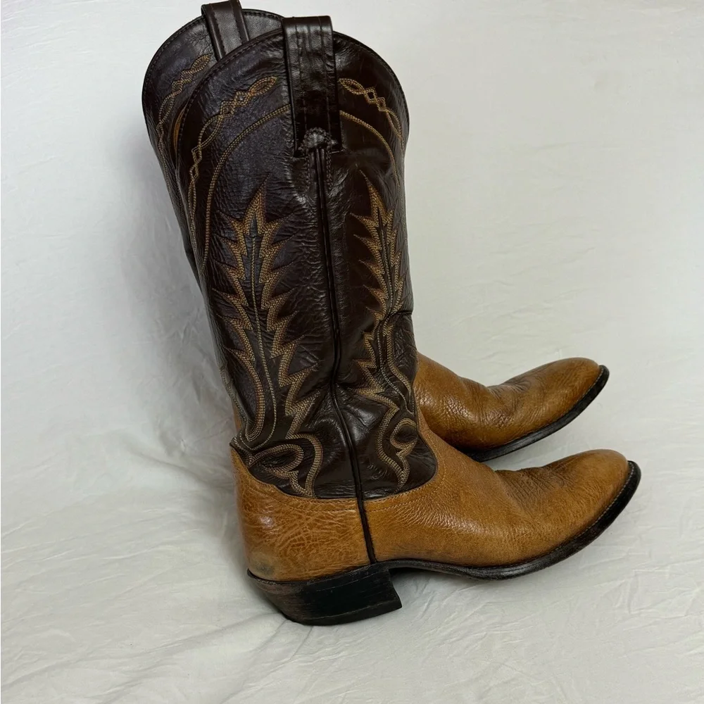 Tony Lama Black Label 6530 Western Cowboy Boots Brown Leather Men's Size 10B